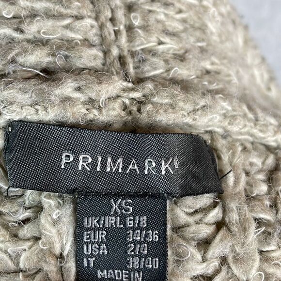 Primark Grey Chunky Knit Open Cardigan Sweater with 3/4 Sleeves (Size: XS) - Picture 7 of 16